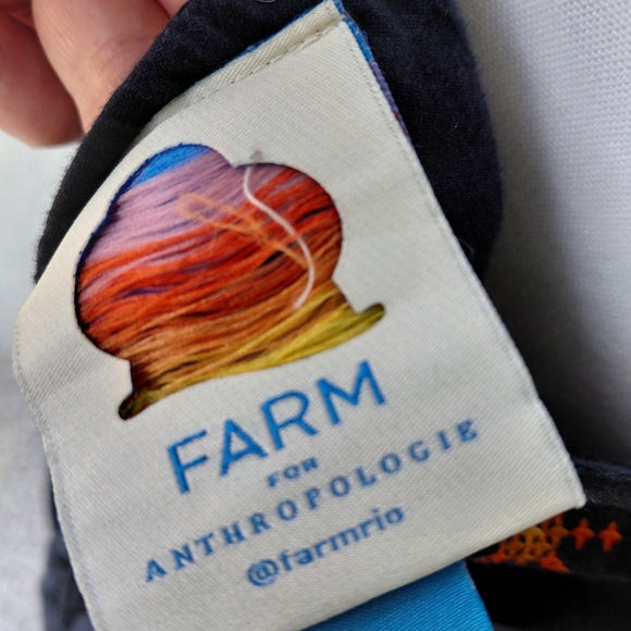 Farm Rio Embroidered Cutout / Strapless Ruffle Dress. - Picture 8 of 10